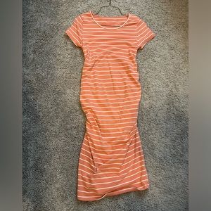 Isabelle orange and white striped maternity dress size xs
